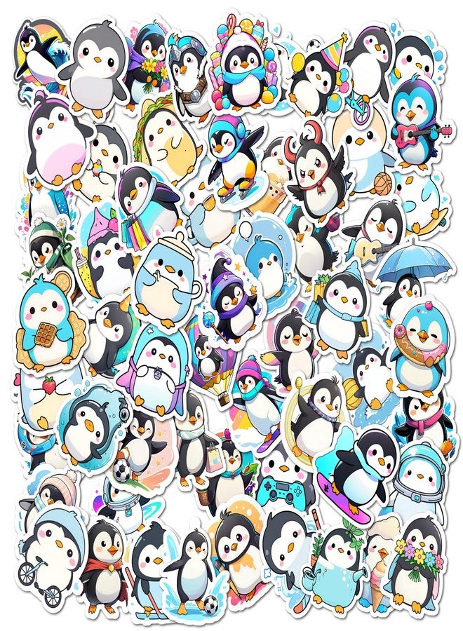 EXO DECOR Cute Penguin Stickers - 60 PCS Animals Aesthetic Stickers for Laptops, Guitars, Phones, Pads, Skateboards, Bicycles, Motorcycles, Helmets - Waterproof_1140 A - Image 1